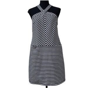 KAARI Blue Stripe Halter Neck Dress(Size Small)